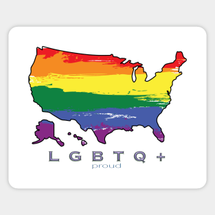 LGBTQ+ US Proud Sticker